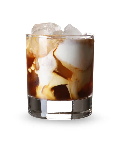 Glass Delicious White Russian Cocktail White Background — Stock Photo, Image