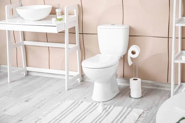Interior Modern Restroom Toilet Bowl — Stock Photo, Image