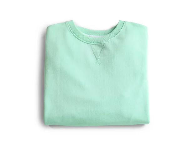 Stijlvolle Mint Sweatshirt Witte Achtergrond — Stockfoto