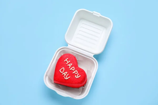 Kotak Makan Siang Plastik Dengan Kue Bento Lezat Dengan Latar — Stok Foto