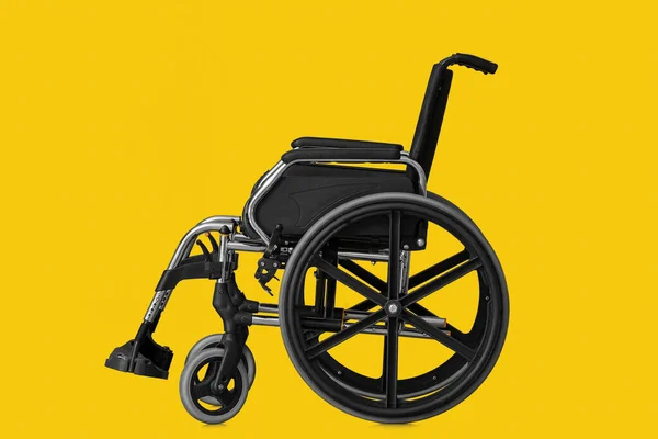 Pusty Wózek Inwalidzki Tle Koloru — Zdjęcie stockowe