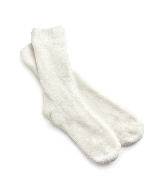 Paire Chaussettes Élégantes Isolées Sur Fond Blanc — Photo