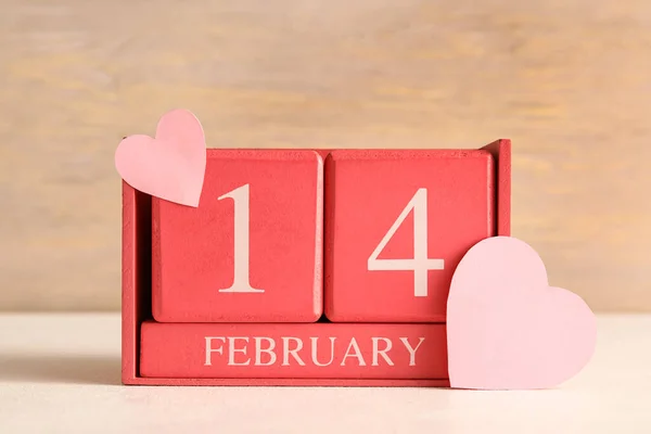 表のバレンタインデーの日付のカレンダー — ストック写真