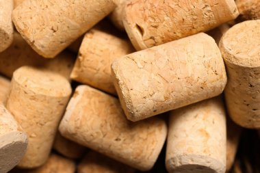 Arka plan olarak şarap mantarları, yakın plan