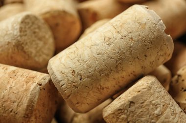 Arka plan olarak şarap mantarları, yakın plan