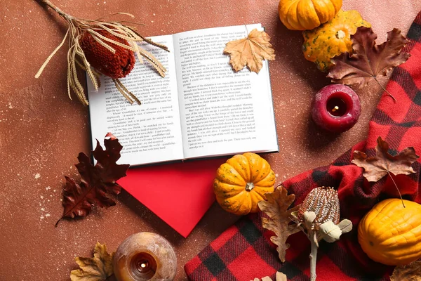 Book Autumn Decor Grunge Background — Stock Photo, Image