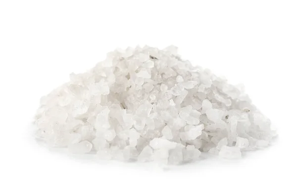 Haufen Jodiertes Salz Auf Weißem Hintergrund — Stockfoto