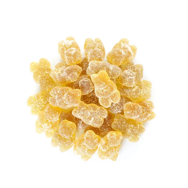 Heap Yellow Jelly Bears White Background — Stock Photo, Image