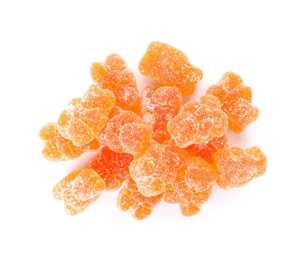 Heap Orange Jelly Bears White Background — Stock Photo, Image
