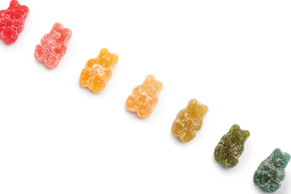 Multicolored Jelly Bears White Background — Stock Photo, Image