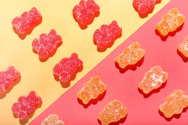Tasty Jelly Bears Color Background — Stock Photo, Image