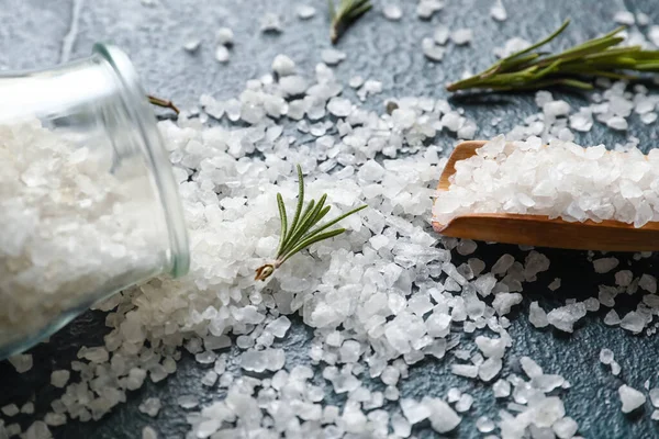 Rock Sea Salt Dark Background Closeup — Stock Photo, Image