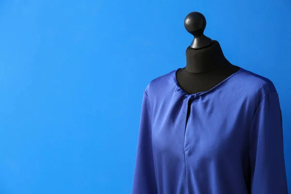 Mannequin Elegant Dress Color Background Closeup — Stock Photo, Image