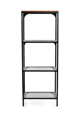 Beyaz arkaplanda boş raf birimi