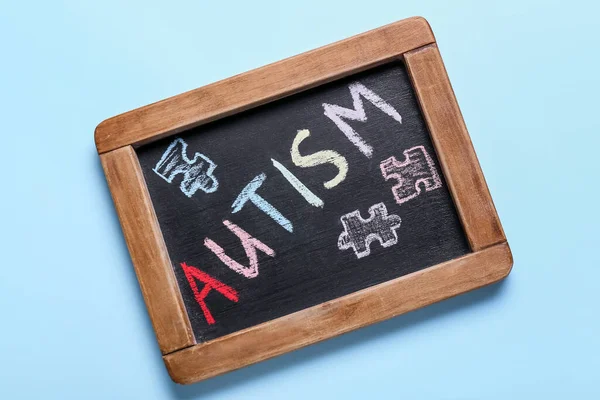 Chalkboard Word Autism Color Background — Stock Photo, Image