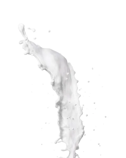 Splash Του Νωπού Γάλακτος Λευκό Φόντο — Φωτογραφία Αρχείου