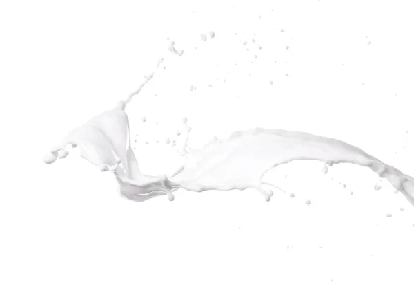 Salpicadura Leche Fresca Sobre Fondo Blanco — Foto de Stock