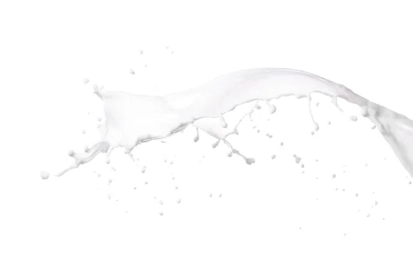 Salpicadura Leche Fresca Sobre Fondo Blanco —  Fotos de Stock