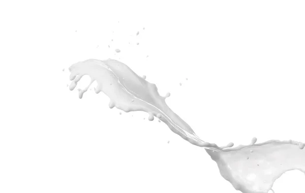 Salpicadura Leche Fresca Sobre Fondo Blanco — Foto de Stock