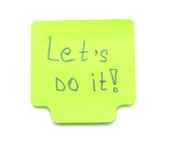 Sticky Note Text Let White Background — Stock Photo, Image