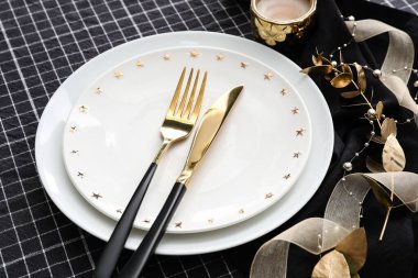 Düğün için güzel bir masa, yakın plan.