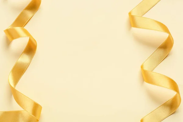 Golden Ribbons Light Background — Stock Photo, Image