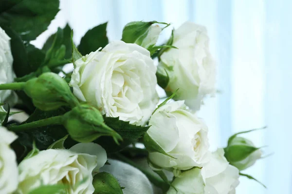 Bouquet Beautiful Fresh Roses Room Closeup — Stock Photo, Image