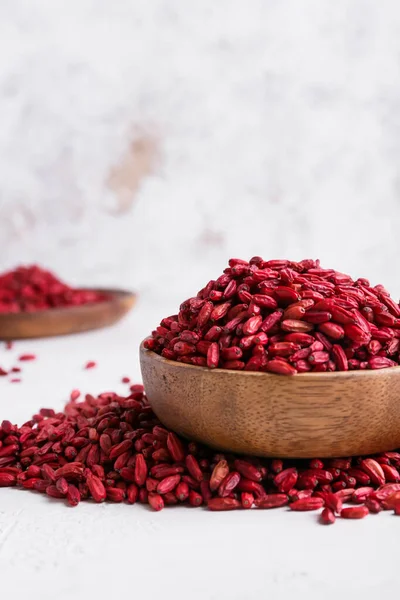 Bowl Dried Barberries Light Background — Stock Photo, Image