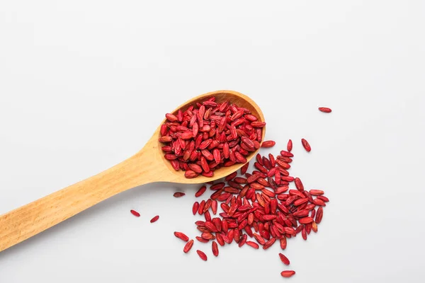 Spoon Dried Barberries White Background — Stock Photo, Image