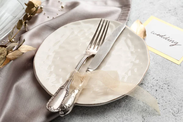 Beautiful Table Setting Wedding Light Background — Stock Photo, Image