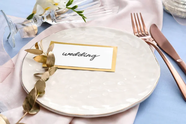 Beautiful Table Setting Wedding Invitation — Stock Photo, Image
