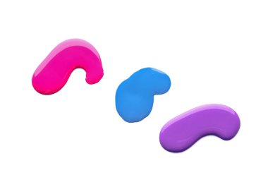 Beyaz arka plana çok renkli oje dökülmüş.