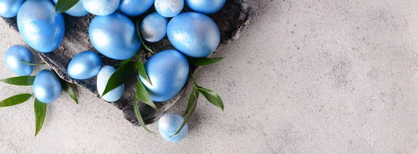 Beautiful Easter Eggs Grunge Background Space Text — Stock Photo, Image