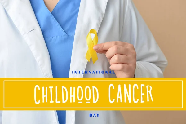 Banner Sensibilizzazione Giornata Internazionale Del Cancro All Infanzia — Foto Stock