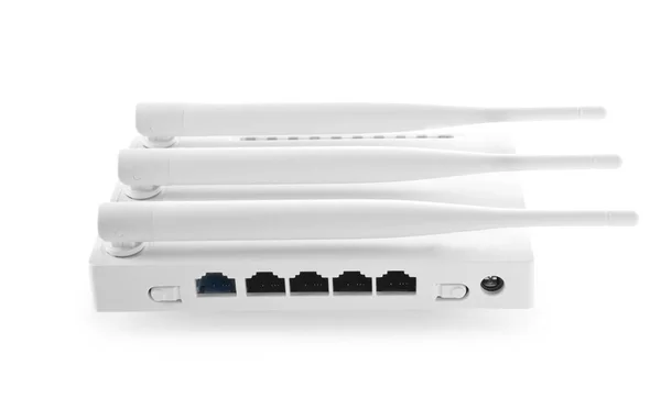 Router Con Antenne Sfondo Bianco — Foto Stock