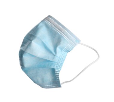 Beyaz arka planda cerrahi maske