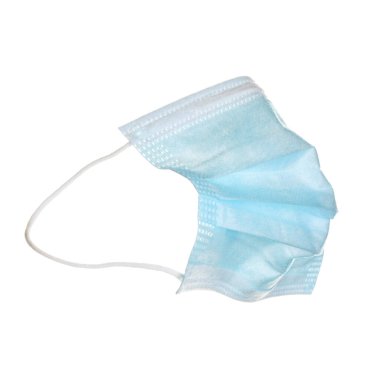 Beyaz arka planda cerrahi maske