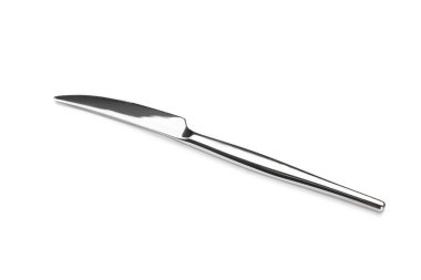 Beyaz arka planda paslanmaz çelik bıçak