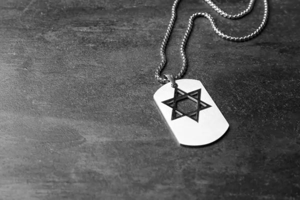 Vojenská Značka Izraelského Vojáka Tmavém Pozadí — Stock fotografie