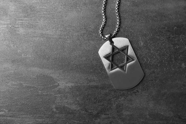 Vojenská Značka Izraelského Vojáka Tmavém Pozadí — Stock fotografie