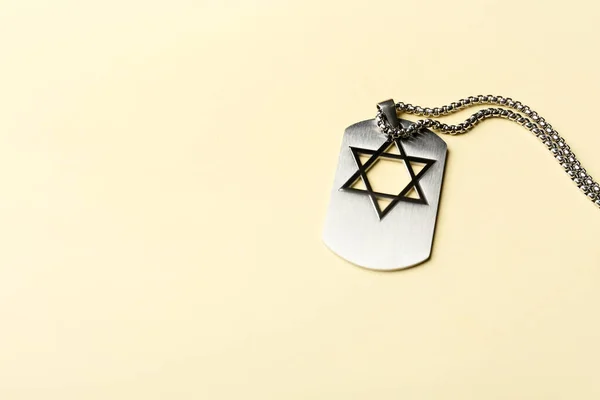 Vojenská Značka Izraelského Vojáka Barevném Pozadí — Stock fotografie