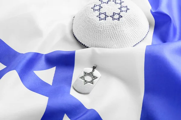 Militaire Tag Kippah Vlag Van Israël — Stockfoto