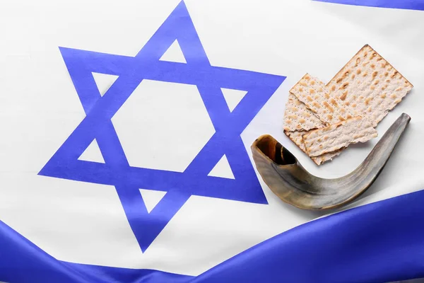 이스라엘 국기에 유대인의 — 스톡 사진