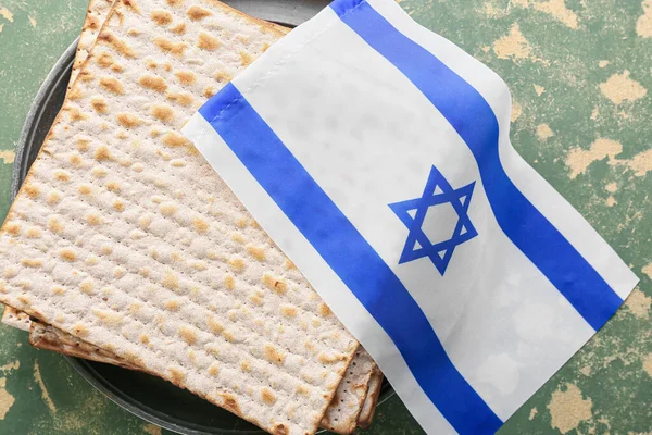 이스라엘의 배경에는 유대인의 매트와 국기가 — 스톡 사진