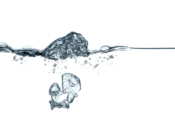 Прозора Вода Бульбашками Повітря Білому Тлі — стокове фото
