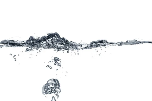 Agua Clara Con Burbujas Aire Sobre Fondo Blanco —  Fotos de Stock