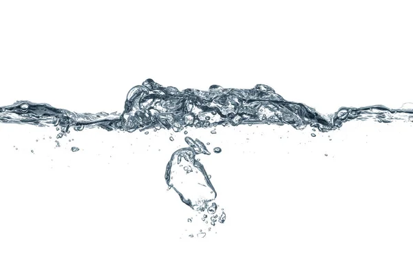 Чистая Вода Пузырьками Воздуха Белом Фоне — стоковое фото