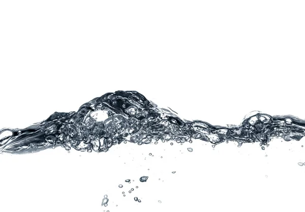 Água Limpa Com Bolhas Fundo Branco — Fotografia de Stock