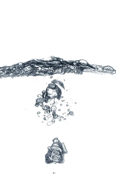 Klares Wasser Mit Luftblasen Auf Weißem Hintergrund — Stockfoto