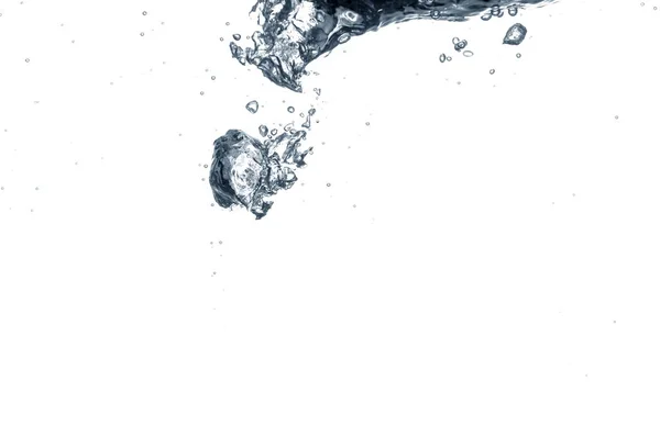 Agua Clara Con Burbujas Aire Sobre Fondo Blanco —  Fotos de Stock